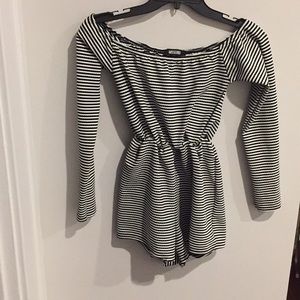 NWT black and white Missguided romper size 4